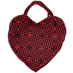 Abstract Background Red Black Giant Heart Shaped Tote