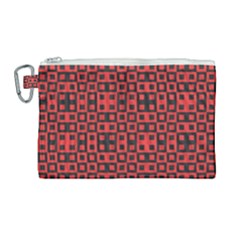Abstract Background Red Black Canvas Cosmetic Bag (large)