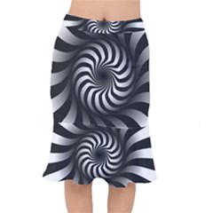 Art Optical Black White Hypnotic Mermaid Skirt by Sapixe