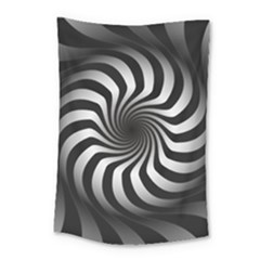 Art Optical Black White Hypnotic Small Tapestry by Sapixe