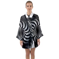 Art Optical Black White Hypnotic Long Sleeve Kimono Robe