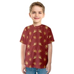 Primitive Art Hands Motif Pattern Kids  Sport Mesh Tee