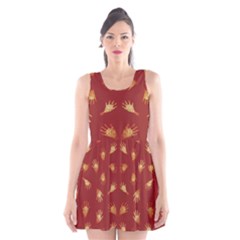 Primitive Art Hands Motif Pattern Scoop Neck Skater Dress