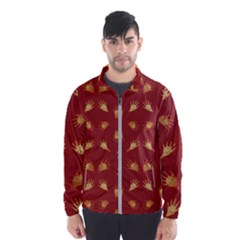 Primitive Art Hands Motif Pattern Windbreaker (men) by dflcprints