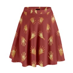 Primitive Art Hands Motif Pattern High Waist Skirt