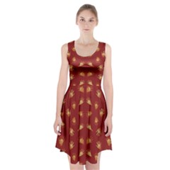 Primitive Art Hands Motif Pattern Racerback Midi Dress