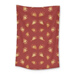 Primitive Art Hands Motif Pattern Small Tapestry