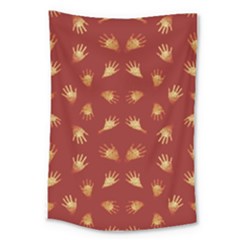 Primitive Art Hands Motif Pattern Large Tapestry