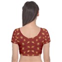 Primitive Art Hands Motif Pattern Velvet Short Sleeve Crop Top  View2