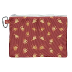 Primitive Art Hands Motif Pattern Canvas Cosmetic Bag (XL)