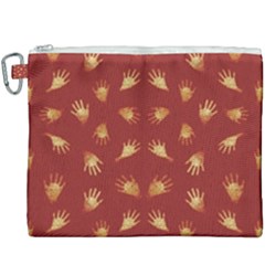 Primitive Art Hands Motif Pattern Canvas Cosmetic Bag (XXXL)