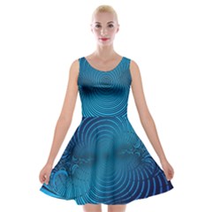 Background Brush Particles Wave Velvet Skater Dress