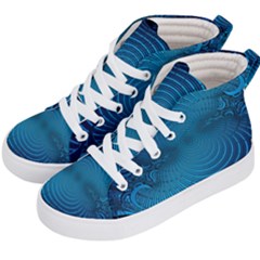 Background Brush Particles Wave Kid s Hi-top Skate Sneakers