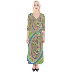 Ellipse Background Elliptical Quarter Sleeve Wrap Maxi Dress by Sapixe