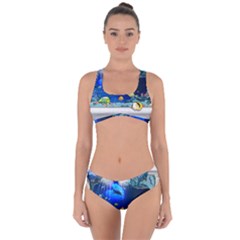 Dolphin Art Creation Natural Water Criss Cross Bikini Set