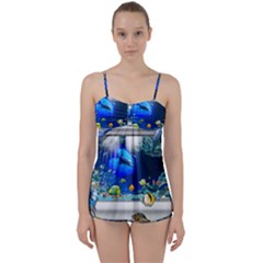 Dolphin Art Creation Natural Water Babydoll Tankini Set