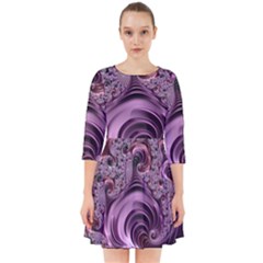 Purple Abstract Art Fractal Smock Dress