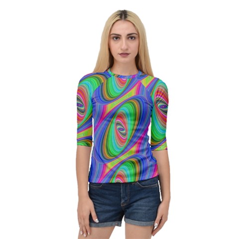 Ellipse Pattern Elliptical Fractal Quarter Sleeve Raglan Tee by Sapixe