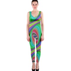 Ellipse Pattern Elliptical Fractal One Piece Catsuit by Sapixe