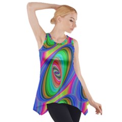 Ellipse Pattern Elliptical Fractal Side Drop Tank Tunic by Sapixe