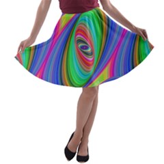 Ellipse Pattern Elliptical Fractal A-line Skater Skirt