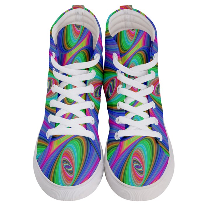 Ellipse Pattern Elliptical Fractal Women s Hi-Top Skate Sneakers