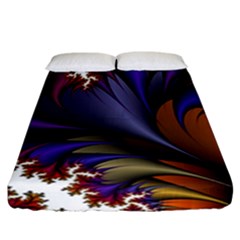 Flora Entwine Fractals Flowers Fitted Sheet (California King Size)