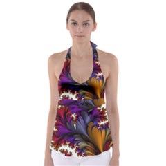 Flora Entwine Fractals Flowers Babydoll Tankini Top