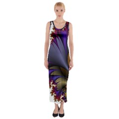 Flora Entwine Fractals Flowers Fitted Maxi Dress
