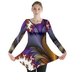 Flora Entwine Fractals Flowers Long Sleeve Tunic 