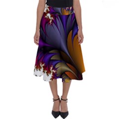 Flora Entwine Fractals Flowers Perfect Length Midi Skirt by Sapixe
