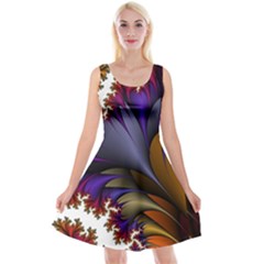Flora Entwine Fractals Flowers Reversible Velvet Sleeveless Dress