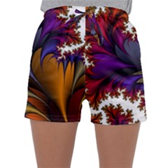 Flora Entwine Fractals Flowers Sleepwear Shorts