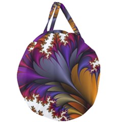 Flora Entwine Fractals Flowers Giant Round Zipper Tote