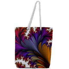 Flora Entwine Fractals Flowers Full Print Rope Handle Tote (Large)