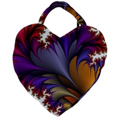 Flora Entwine Fractals Flowers Giant Heart Shaped Tote