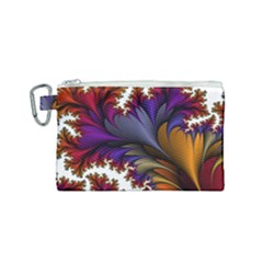 Flora Entwine Fractals Flowers Canvas Cosmetic Bag (Small)