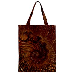 Copper Caramel Swirls Abstract Art Zipper Classic Tote Bag by Sapixe