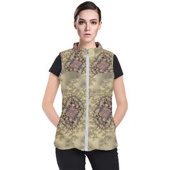 Fractal Art Colorful Pattern Women s Puffer Vest