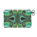 Fractal Art Green Pattern Design Canvas Cosmetic Bag (Large) View2