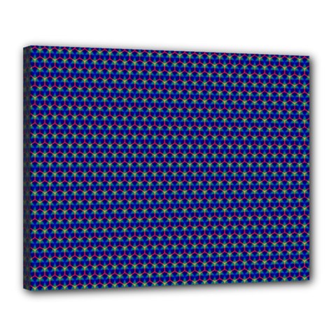 Blue Fractal Art Honeycomb Mathematics Canvas 20  X 16 