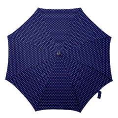 Blue Fractal Art Honeycomb Mathematics Hook Handle Umbrellas (medium) by Sapixe