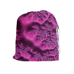 Fractal Artwork Pink Purple Elegant Drawstring Pouches (extra Large)