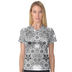 Fractal Background Foreground V-neck Sport Mesh Tee