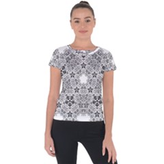 Fractal Background Foreground Short Sleeve Sports Top 