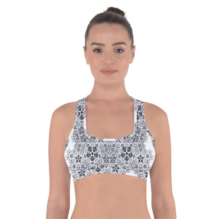 Fractal Background Foreground Cross Back Sports Bra