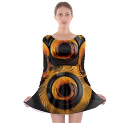 Fractal Mathematics Abstract Long Sleeve Skater Dress