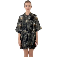 Fractal Math Geometry Backdrop Quarter Sleeve Kimono Robe by Sapixe
