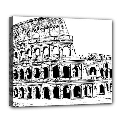 Line Art Architecture Deluxe Canvas 24  X 20   by Sapixe