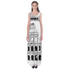 Line Art Architecture Empire Waist Maxi Dress by Sapixe